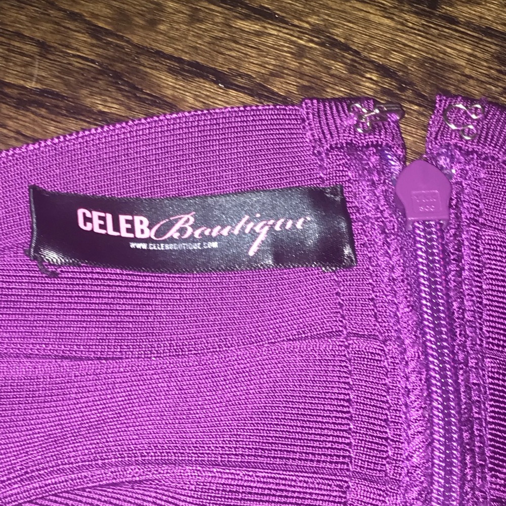 Purple deep v bandage dress - Picture 3 of 3